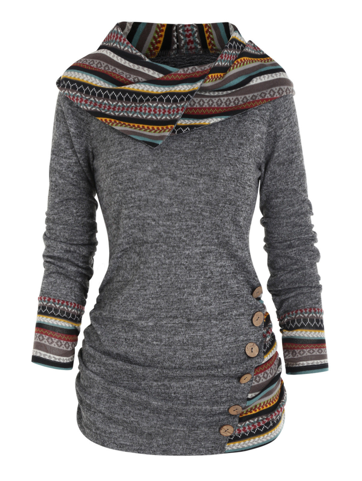 Boho-Patchwork-Hoodie für Damen