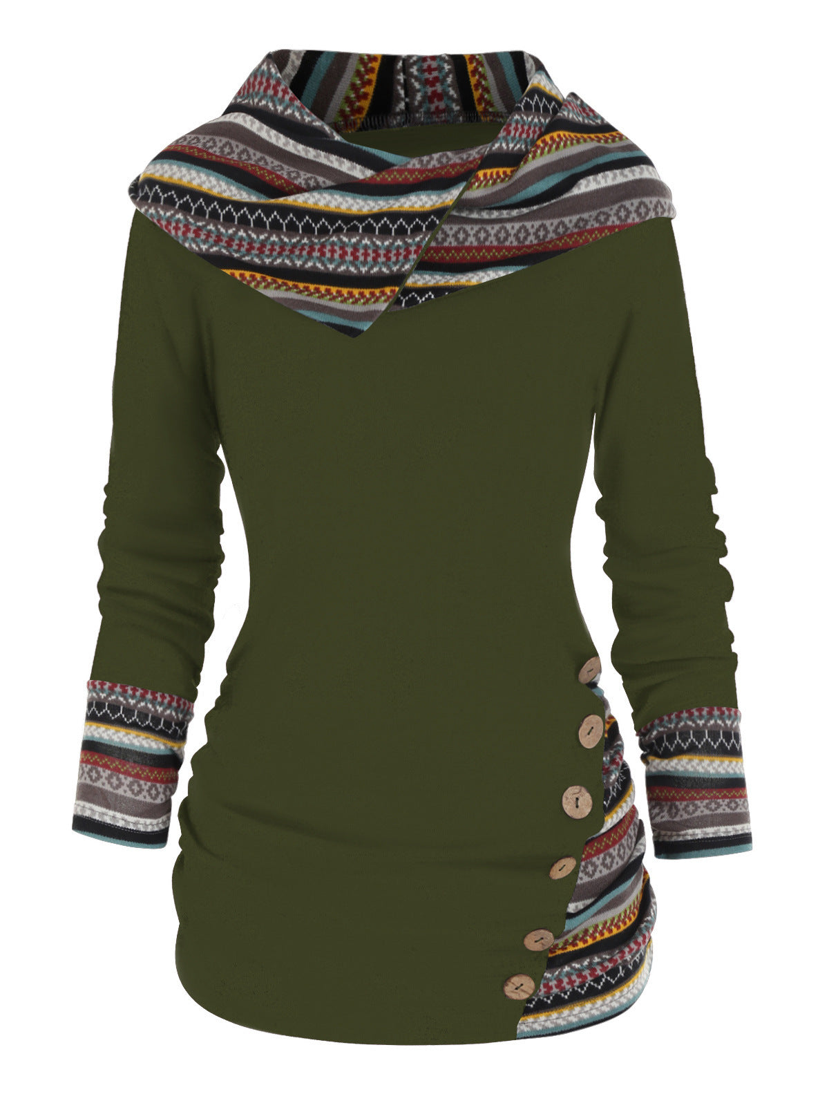 Boho-Patchwork-Hoodie für Damen
