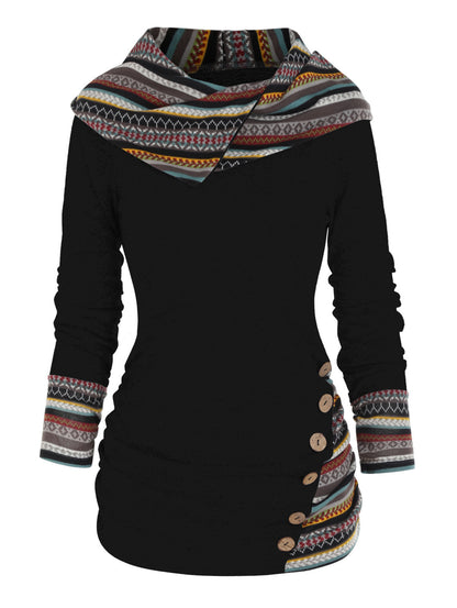 Boho-Patchwork-Hoodie für Damen