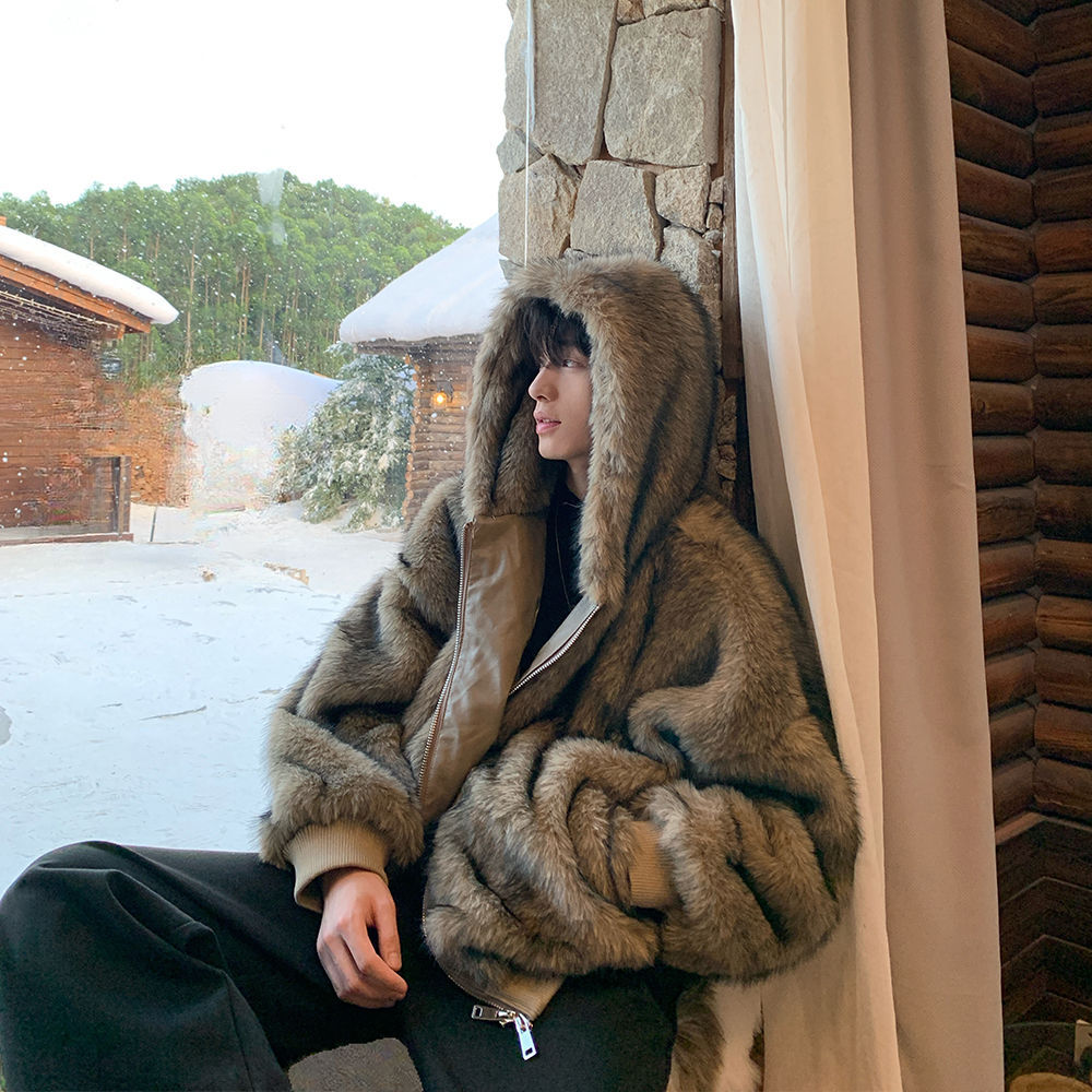 Pelzgefütterter Thermomantel