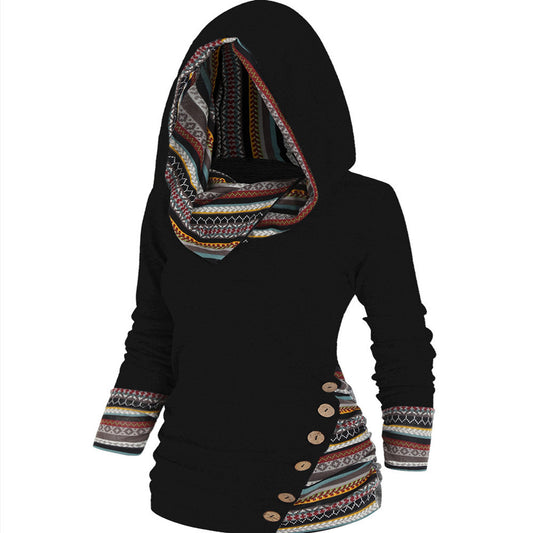Boho-Patchwork-Hoodie für Damen