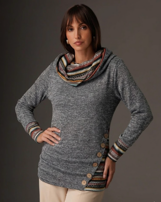 Boho-Patchwork-Hoodie für Damen