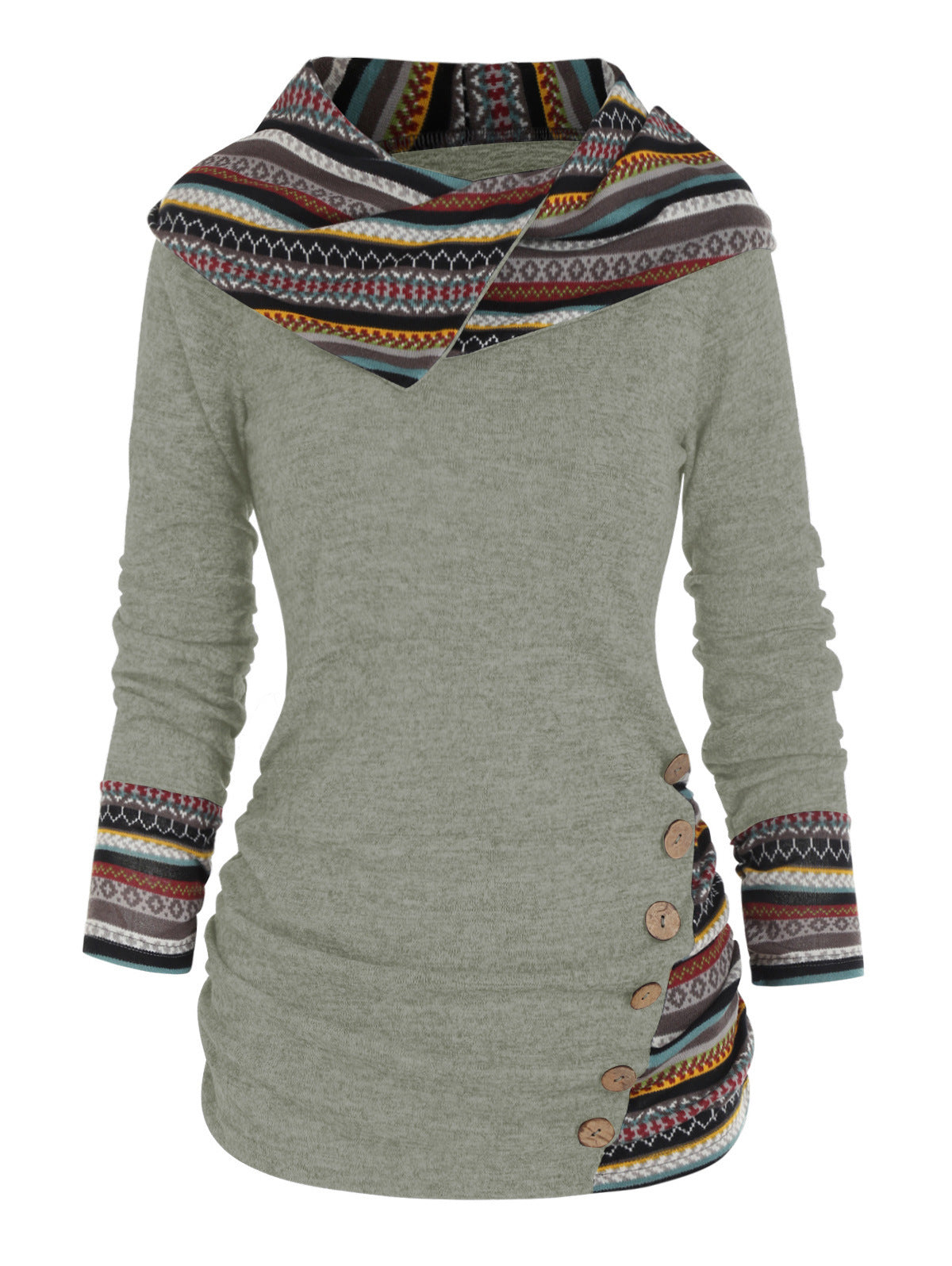 Boho-Patchwork-Hoodie für Damen