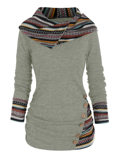 Boho-Patchwork-Hoodie für Damen