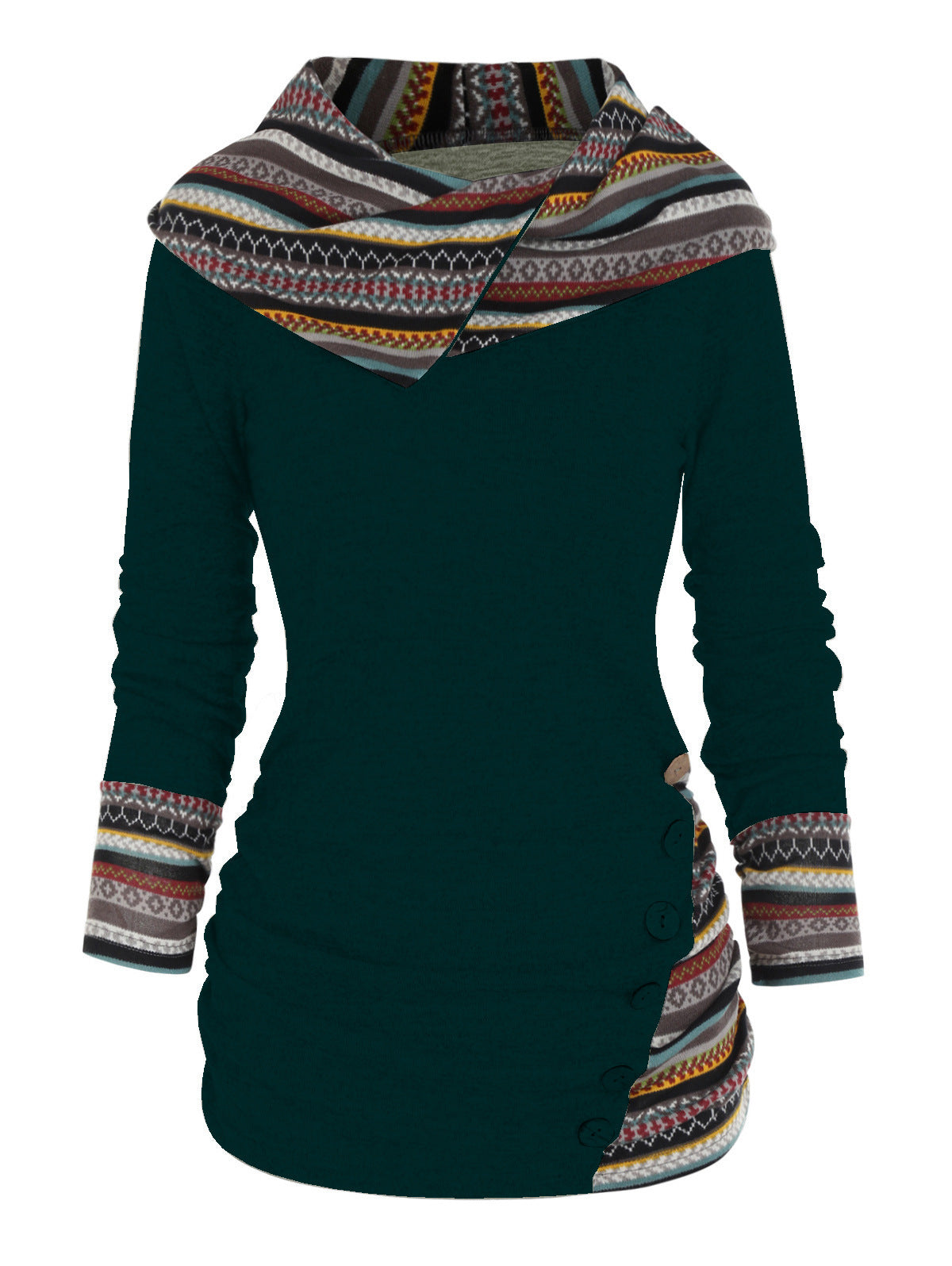 Boho-Patchwork-Hoodie für Damen