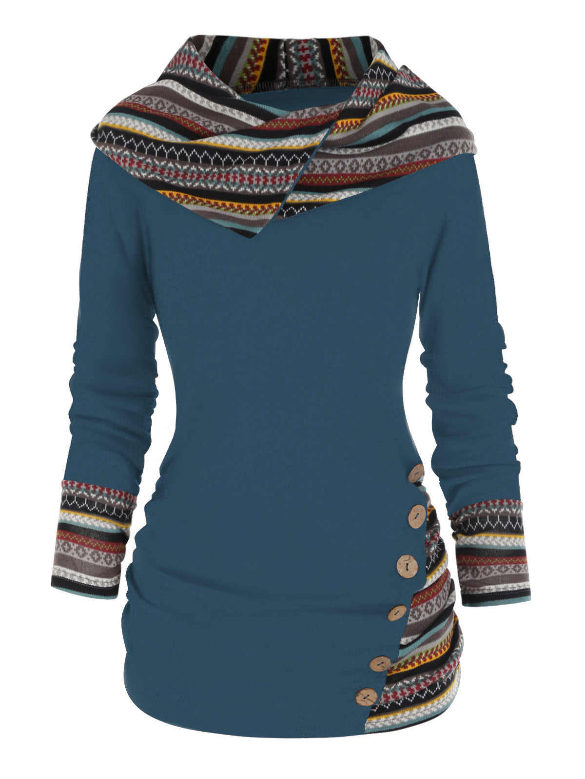 Boho-Patchwork-Hoodie für Damen