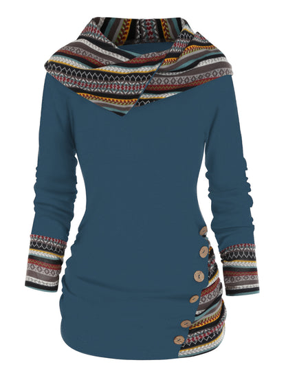 Boho-Patchwork-Hoodie für Damen