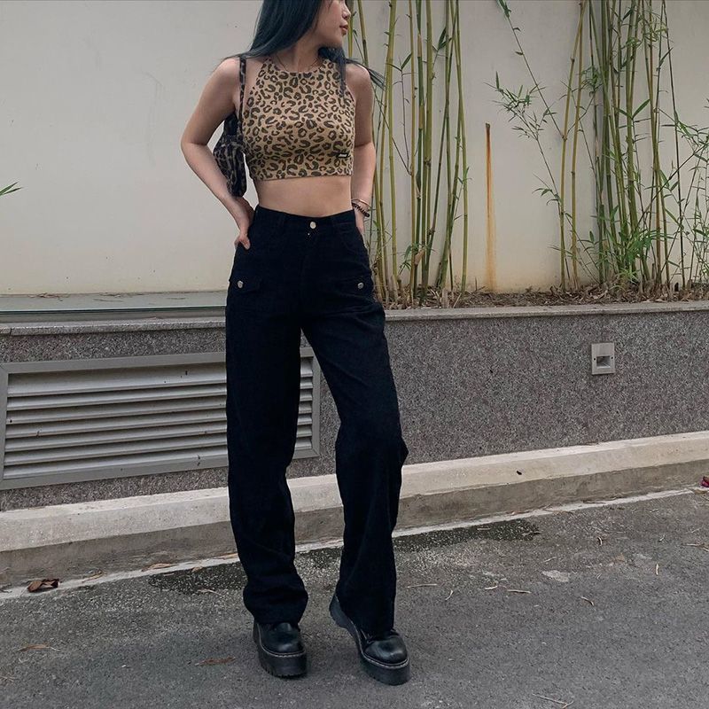 Rückenfreies Oberteil mit Leopardenmuster